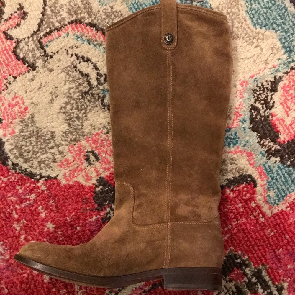 Melissa button suede Frye riding boot